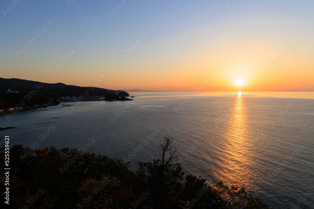 夕陽の名所プユニ岬「秋の北海道」
