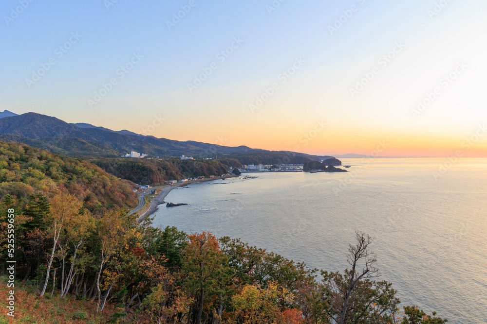夕陽の名所プユニ岬「秋の北海道」