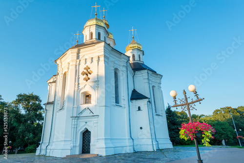 St. Catherine's Ukrainian Orthodox Church from the Cossack period built in historical part of Chenihiv in the Ukrainian Baroque style, Ukraine #525559873