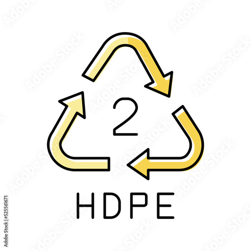hdpe recycle plastic product color icon vector illustration