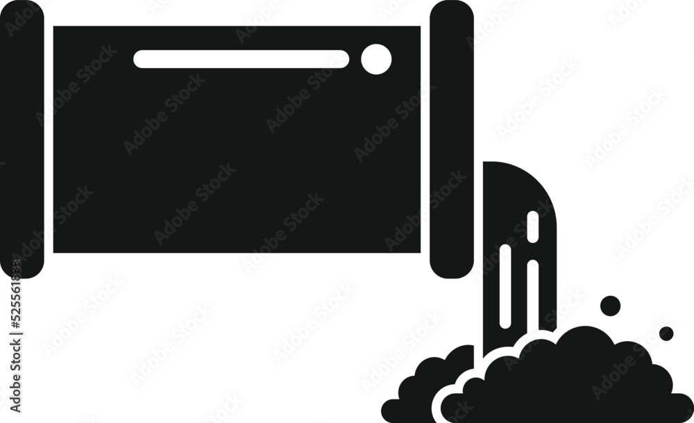Drain pipe icon flat vector. Sewerage water Drain pipe icon flat vector. Sewerage water