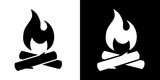 Bonfire symbol and campfire icon