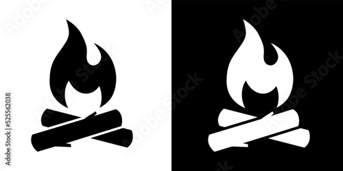 Fotobehang Bonfire symbol and campfire icon