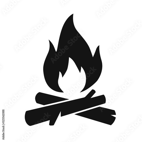 Print op canvas Campfire symbol bonfire vector icon