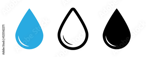 Water drop vector icon set