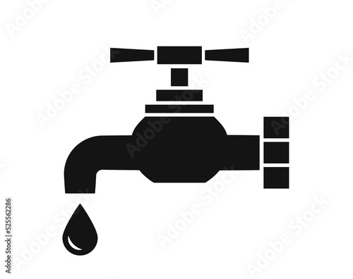 Water tap symbol and faucet vector icon