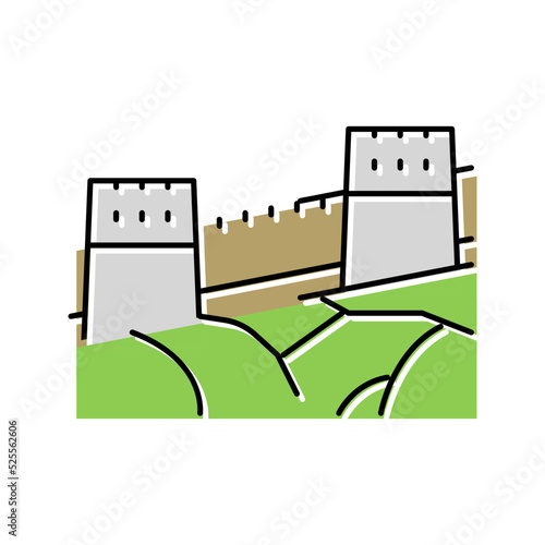 great wall of china color icon vector illustration