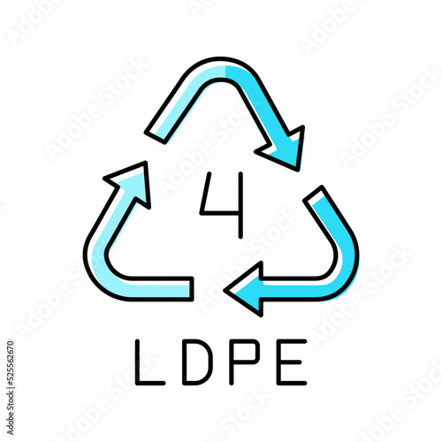 ldpe plastic product sign color icon vector illustration