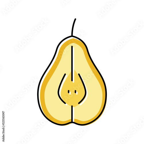 pear cut one color icon vector illustration