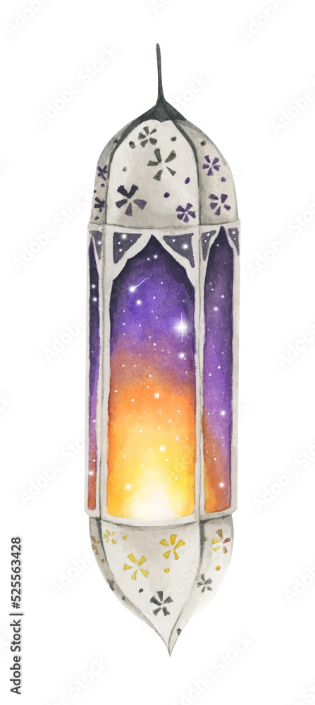 traditional arabian lanterns. Watercolor illustration. traditional arabian lanterns. Watercolor illustration.