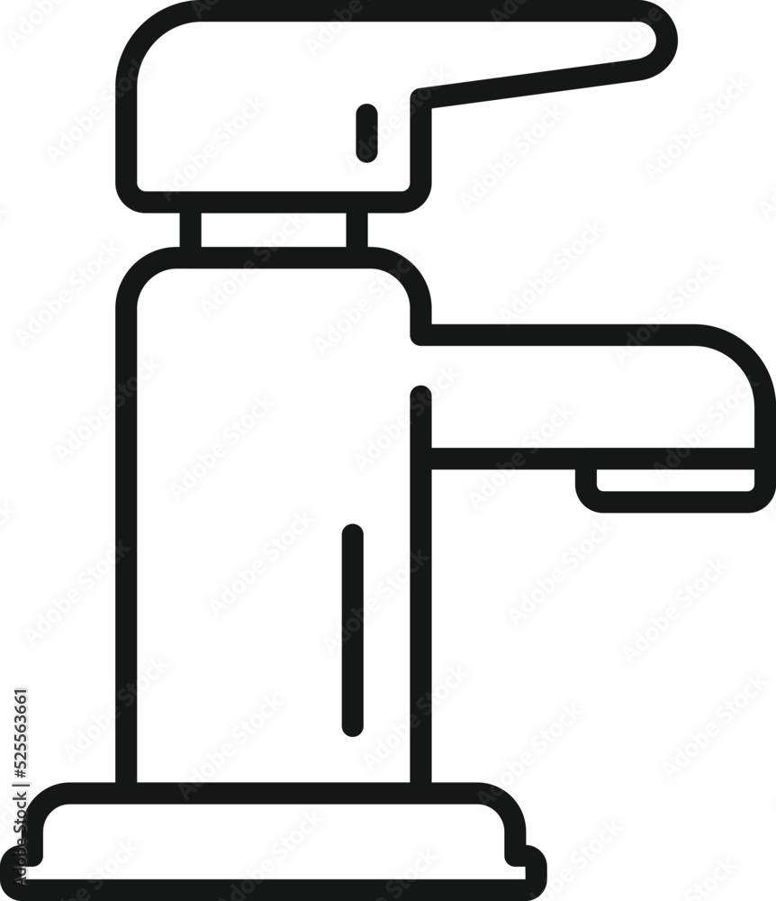 Faucet icon outline vector. Water pipe Faucet icon outline vector. Water pipe