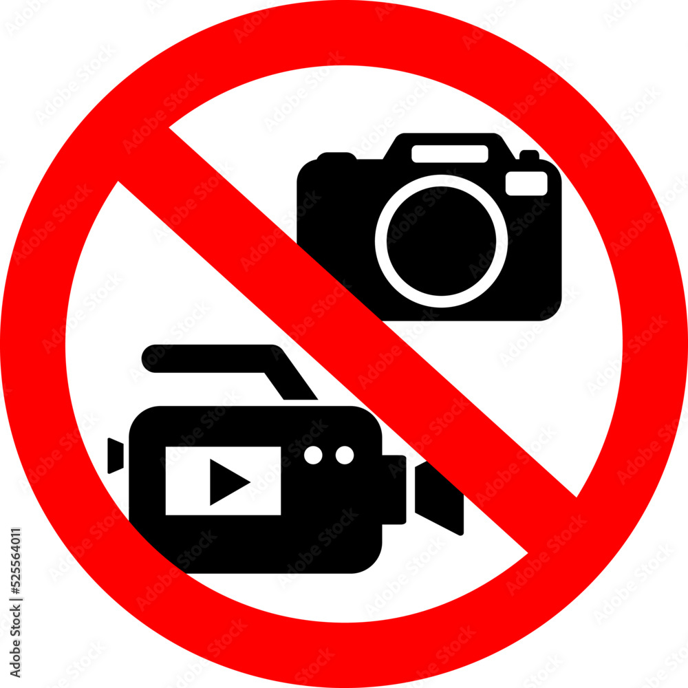 No photo or video recording allowed vector sign