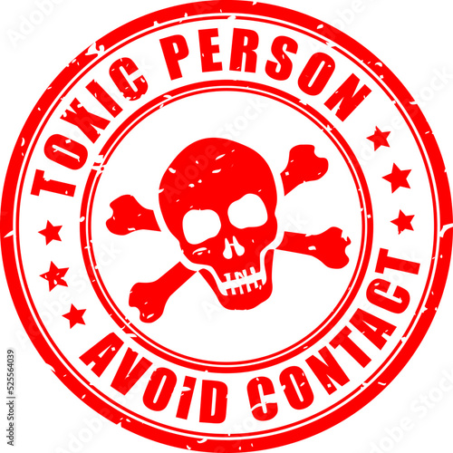 Toxic person grunge warning symbol, avoid contact