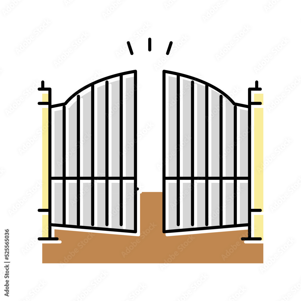 automatic gate color icon vector illustration