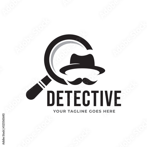 Detective logo design vector template.