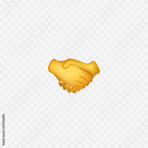 Handshake emoji. Two hands partnership. Deal. Vector