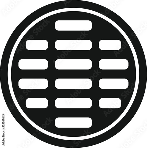 Metallic manhole icon simple vector. City road