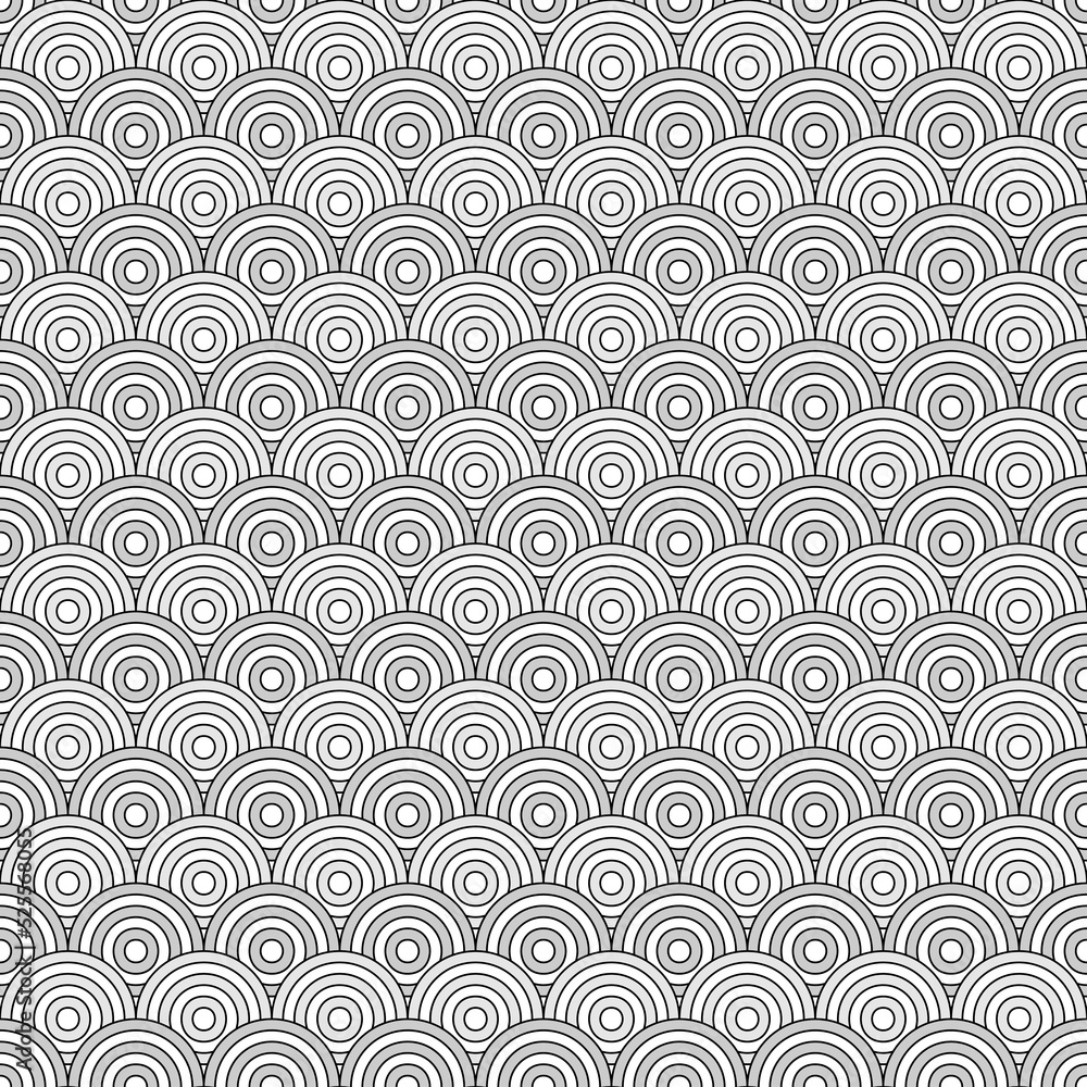 custom made wallpaper toronto digitalSeamless japanese pattern with scales. Fish scale wallpaper. Asian traditional ornament with repeated scallops. Repeated circles and semicircles background. Vinyl motif. Surface design. Vector art.