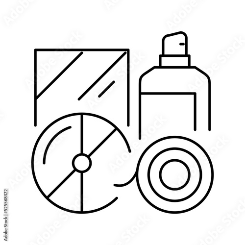 disk and bottle plastic waste line icon vector illustration