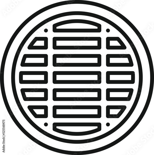 Road manhole icon outline vector. City construction