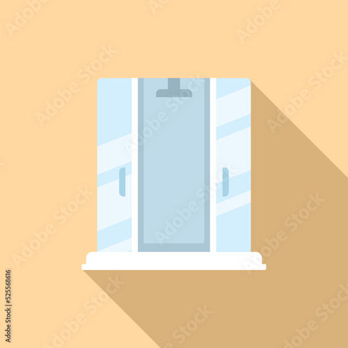 Cubicle cabin icon flat vector. Home interior