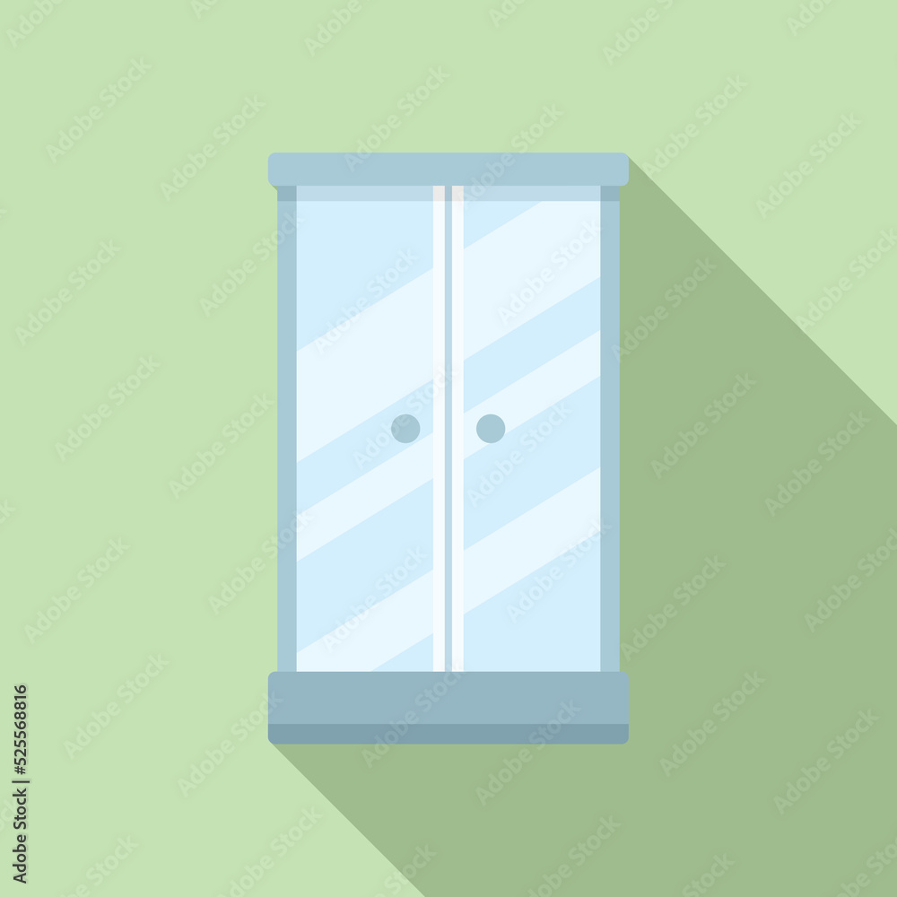 Sanitary equipment icon flat vector. Cabin stall Sanitary equipment icon flat vector. Cabin stall