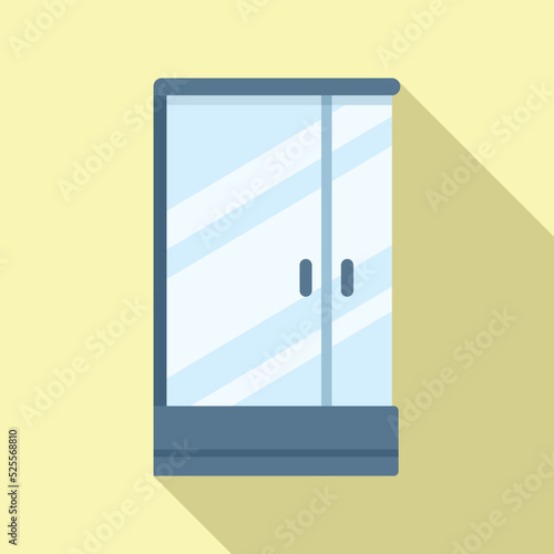 Faucet shower cabin icon flat vector. Home interior