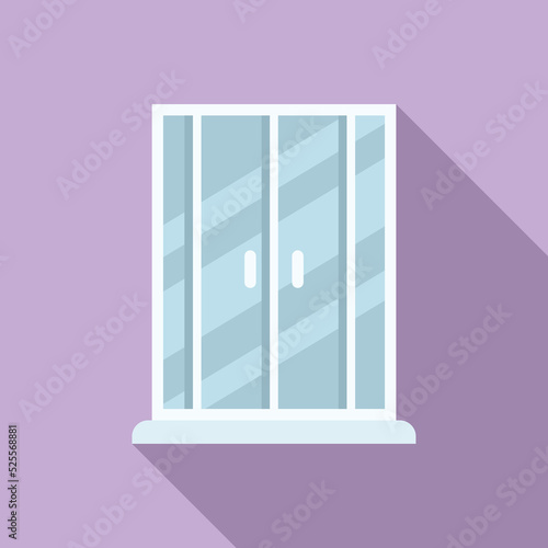 Washroom cabin icon flat vector. Shower stall