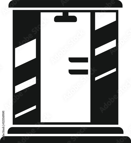 Glass shower cabin icon simple vector. Stall door
