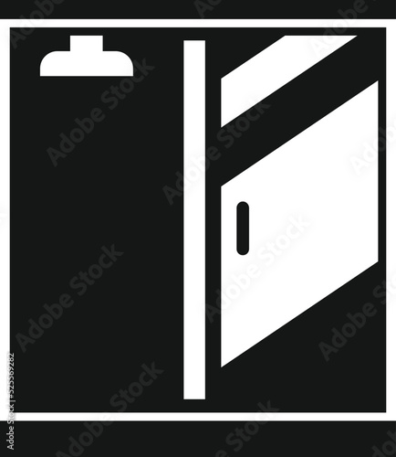 Room shower cabin icon simple vector. Stall glass