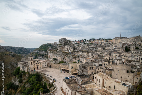 Basilicata, Italy. Streets of old town of Matera (Sassi di Matera). Etruscan towns of Italy. Southern Italy landscape.