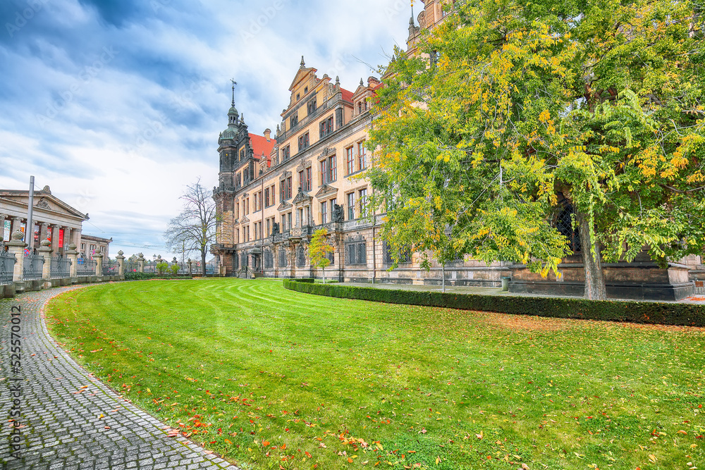 Fototapeta premium Amazing view of Dresden Castle (Dresdner Residenzschloss,Dresdner Schloss).