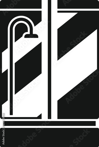 Wall washroom cabin icon simple vector. Shower stall