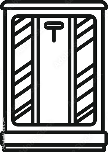 Shower stall icon outline vector. Glass cabin
