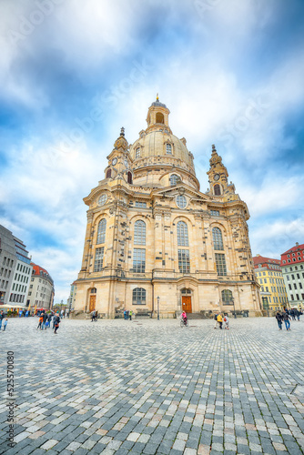 Breathtaking view of of Baroque church - Frauenkirche in Dresden.