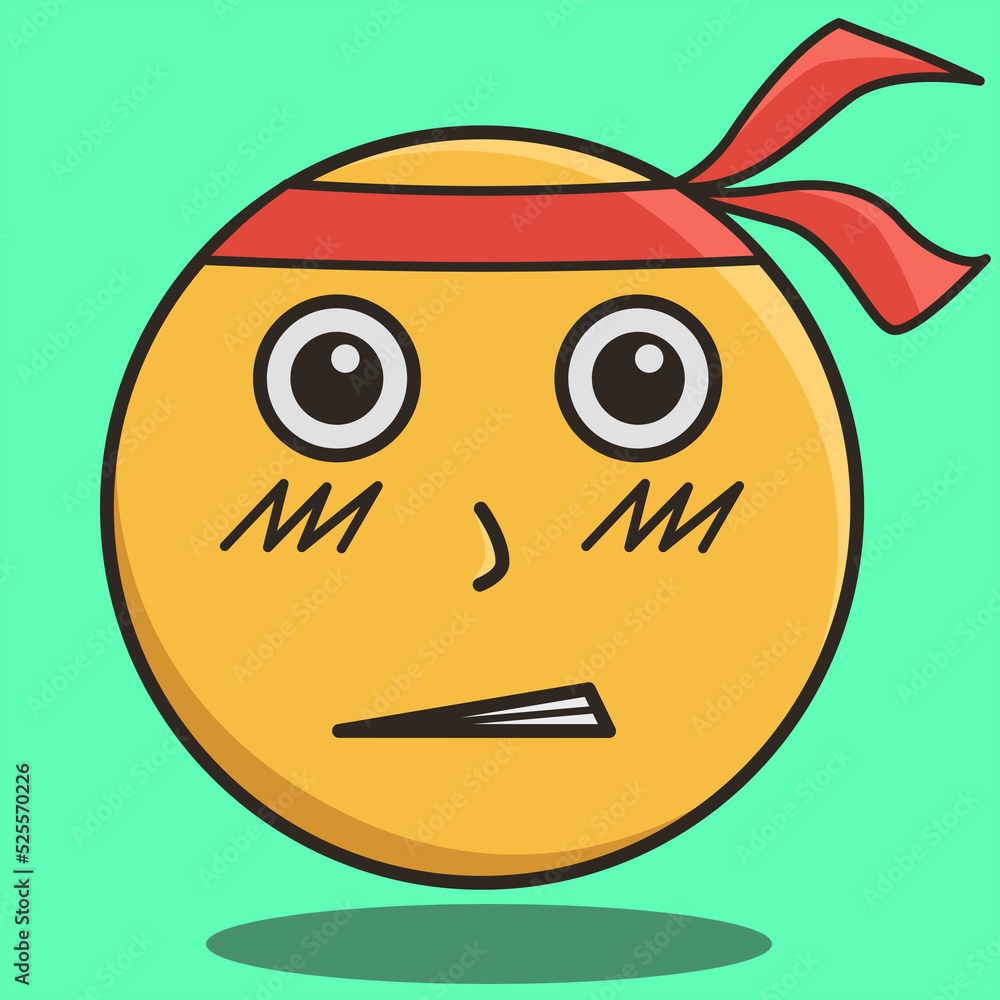 Fototapeta premium yellow emoticon illustration with excited expression