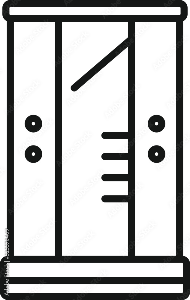 Furniture shower cabin icon outline vector. Glass door Furniture shower cabin icon outline vector. Glass door