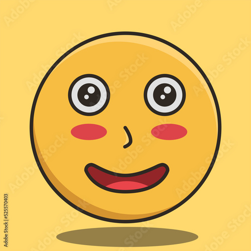 happy smiling face emoticon illustration with smile