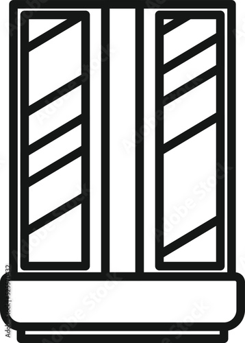 Home cabin icon outline vector. Room bath