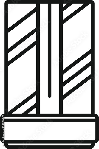 Interior shower cabin icon outline vector. Door glass