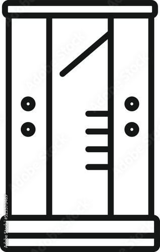 Furniture shower cabin icon outline vector. Glass door