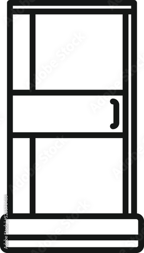Apartment shower cabin icon outline vector. Glass door