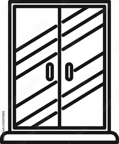 Compact cabin icon outline vector. Shower glass