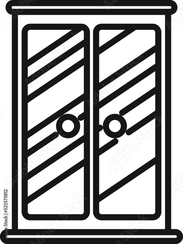 Bathroom shower cabin icon outline vector. Stall glass