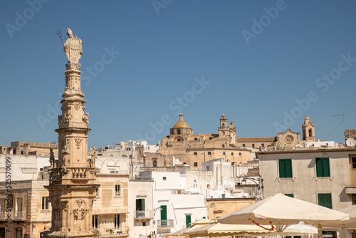 Ostuni, città bianca view of south italian heritage site. Cityscape of a unique Mediterranean jewel.
