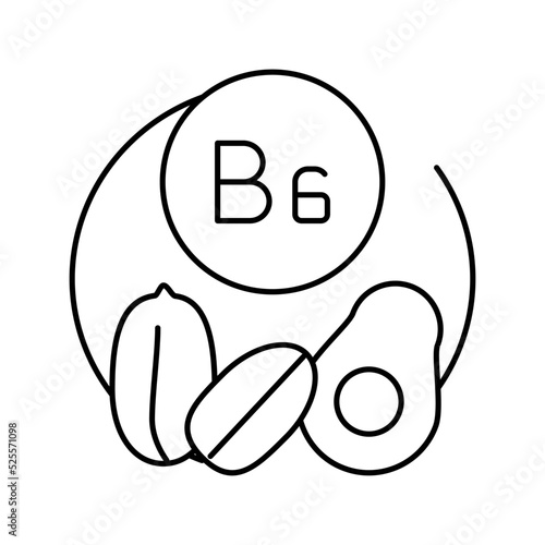 b6 vitamin line icon vector illustration