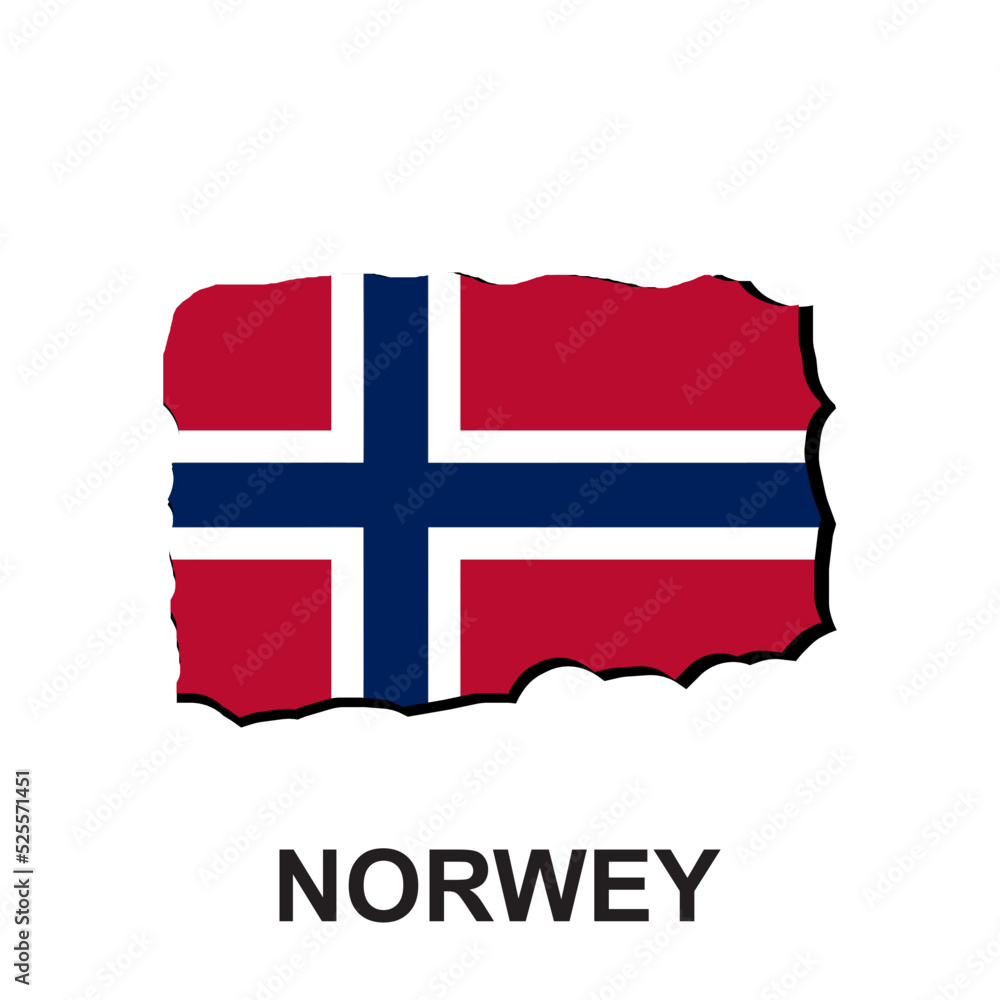 Obraz premium Norway national flag, attractive and simple vector