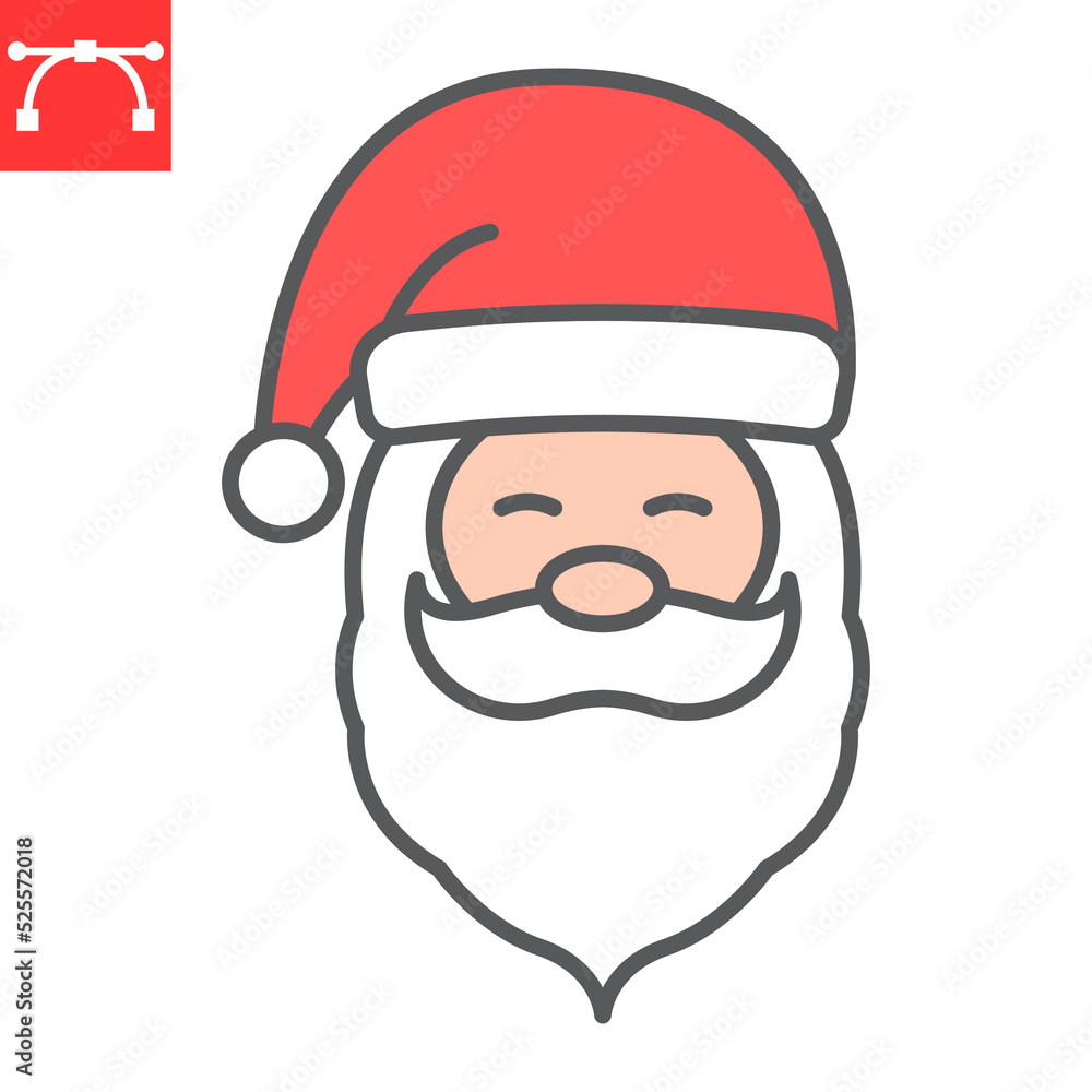 Cartoon Vector of Smiling Santa Claus Face with Hat and Beard by  AtStockIllustration - #85084