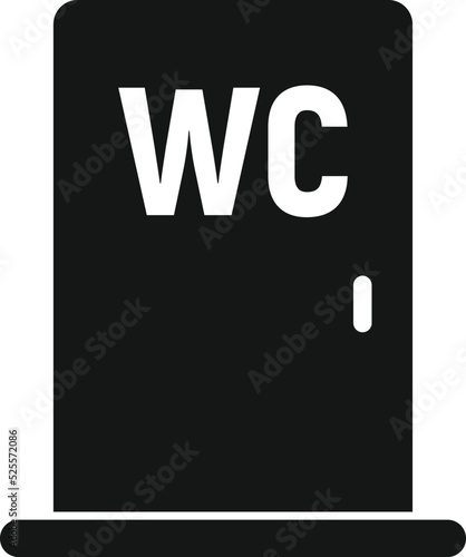 Public wc door icon simple vector. Toilet restroom