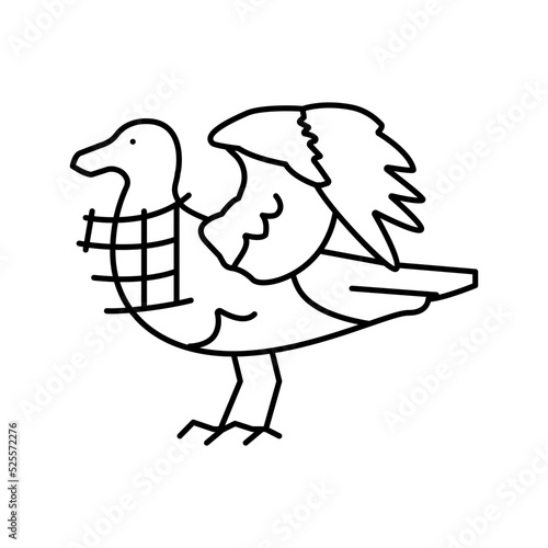 plastic waste bird line icon vector illustration